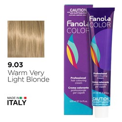 Fanola Color Hair Colour 9.03 Warm Very Light Blonde
