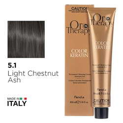 Fanola Oro Therapy Color Keratin Hair Colour 5.1 Light Chestnut Ash