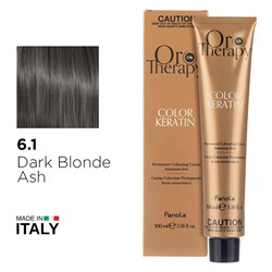 Fanola Oro Therapy Color Keratin Hair Colour 6.1 Dark Blonde Ash
