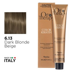 Fanola Oro Therapy Color Keratin Hair Colour 6.13 Dark Blonde Beige