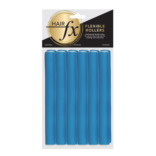 Hair FX Short Flexible Rollers Blue 12pk