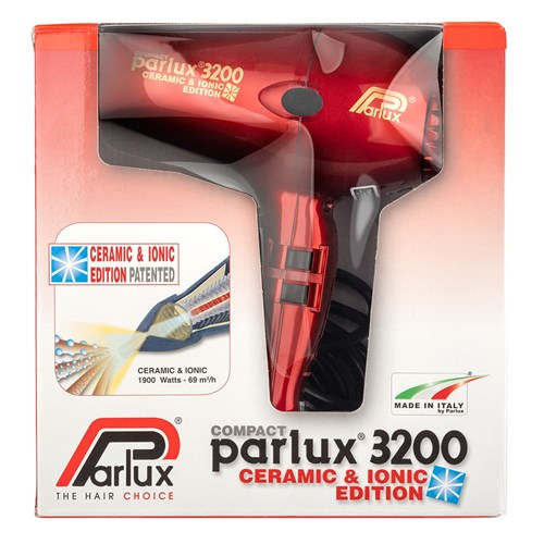 Parlux 3200 Ionic Ceramic Compact Hair Dryer Red