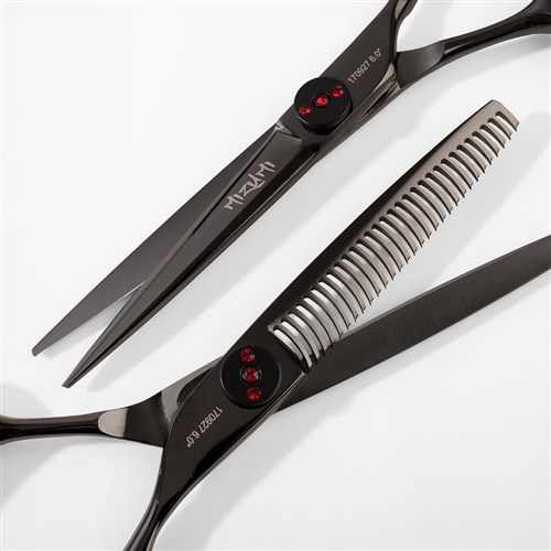 Iceman Mizumi Senshi 6” Hairdressing Scissors Thinner Set Black