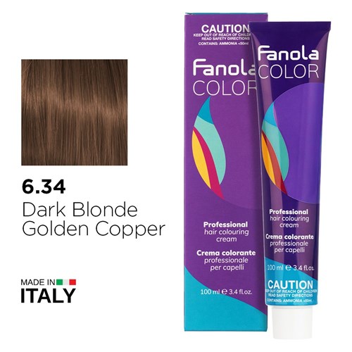Fanola Color Hair Colour 6.34 Dark Blonde Golden Copper