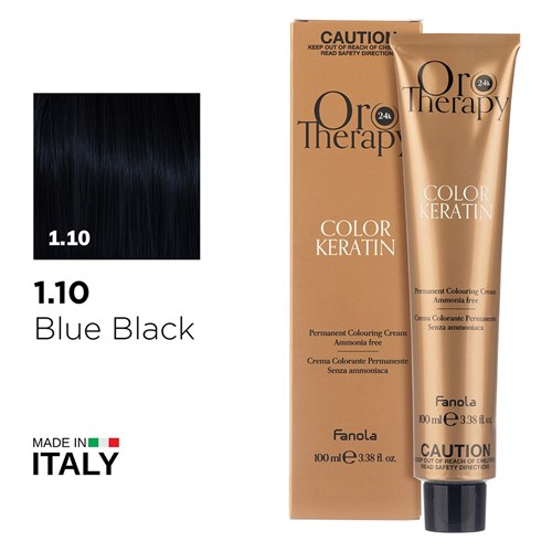 Fanola Oro Therapy Color Keratin Hair Colour 1.10 Blue Black