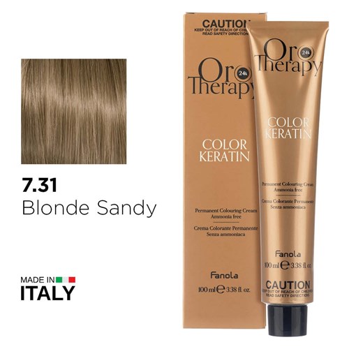 Fanola Oro Therapy Color Keratin Hair Colour 7.31 Blonde Sandy